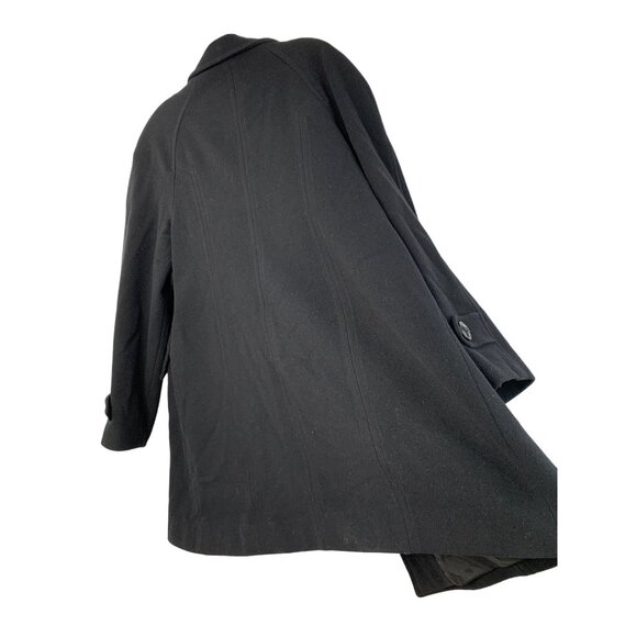 London Fog XL Women Black Wool Peacoat 7994 Button Coat Pockets Raglan A-line - Picture 6 of 12